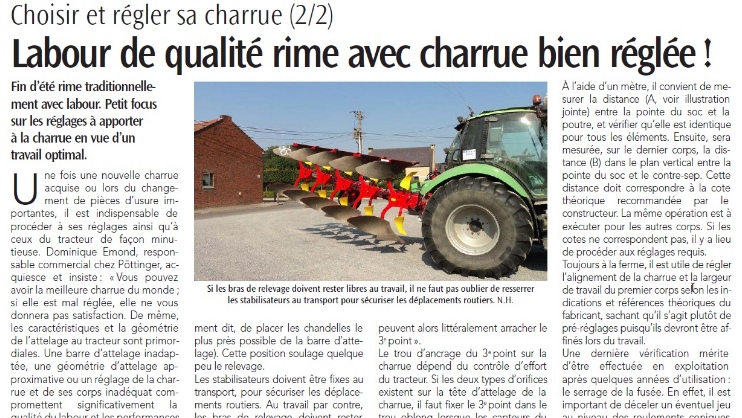 Comment bien régler sa charrue ? Comment bien régler sa charrue ?